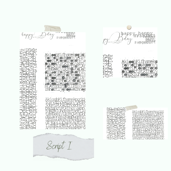 Stamp set - Script I