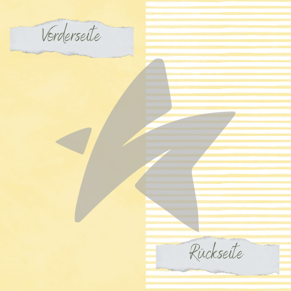 Design paper - Basic - Baby Gelb - Streifen + Uni - Printed on both sides
